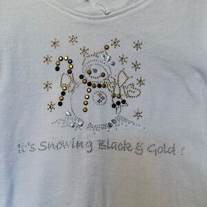 Marvel White Top with Black and Gold Steeler Snowman Design XL